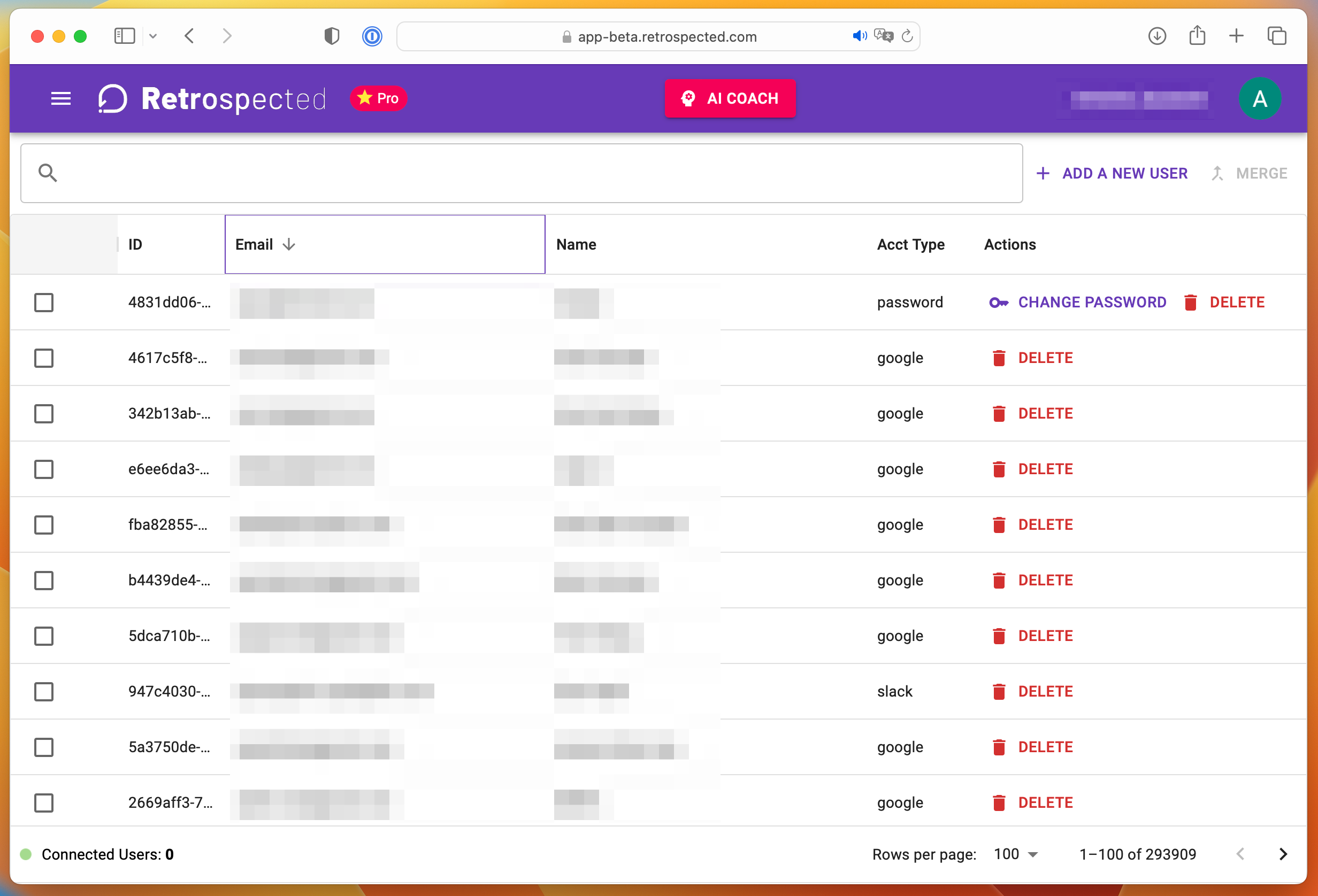 Retrospected Admin Panel